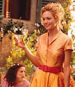 Diane Lane wears a peach dress in Under the Tuscan Sun