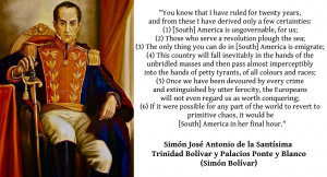 Graphic Quotes: Simon Bolivar on Latin America and its Future