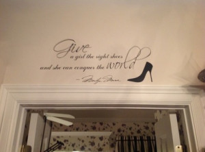 quote wall decal - words wall sticker - Marilyn Monroe give a girl ...