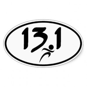 13.1 half-marathon oval sticker