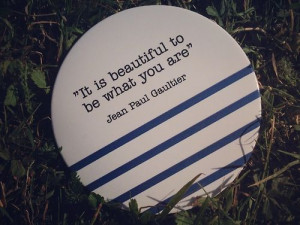 Pocket mirror. Jean Paul Gaultier quote.