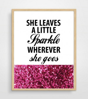 Kate Spade Art Print, She Leaves A Little Sparkle, Typography Art ...
