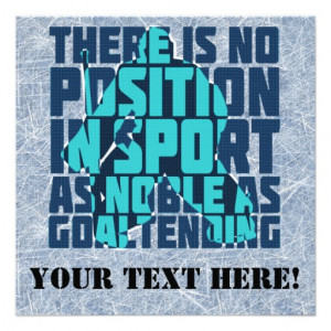 Hockey Goalie Noble Quote Custom Invitations