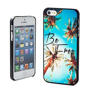 Be Free Palm Trees Cute Inspirational Quote Pattern Plastic Hard Case ...
