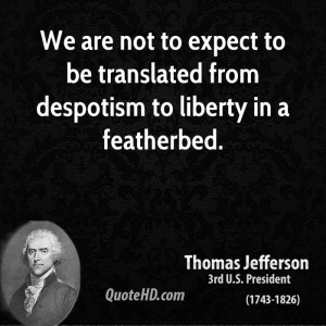 ... to expect to be translated from despotism to liberty in a featherbed