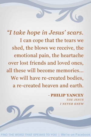 Hope in Jesus' scars.