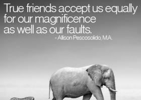 True friends accept us equally for our magnificence as well as our ...