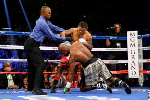 Mayweather was given one of his sternest tests of his career in their ...