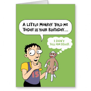 Funny Sock Monkey Birthday Card