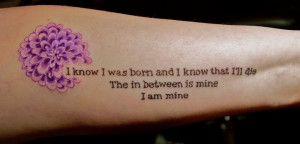 MY Pearl Jam lyric tattoo with dahlia by Dina at Voluta Tattoo: Tattoo ...