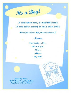 baby boy quotes for baby shower invitation