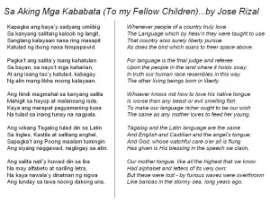 ... sa gipadulongan - Jose Rizal's Quote (Translated to Cebuano-Bisaya