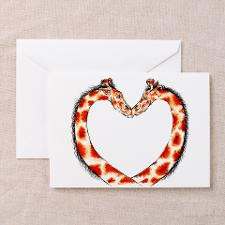 Valentine Giraffes ~ Single Greeting Card for