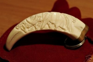 carved ivory elephant tusk