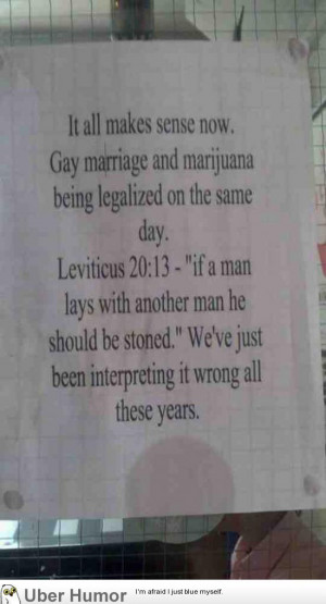 Gay marriage & being stoned