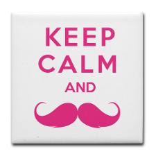 Keep calm and moustache Tile Coaster for