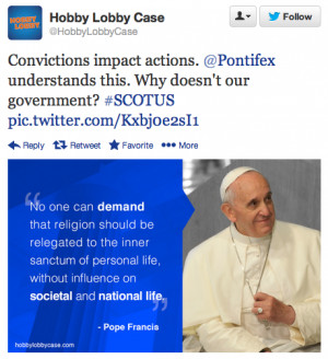 The tweet that Hobby Lobby paid for me to see