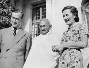 Lord and Lady Mountbatten with Mahatma Gandhi - 1940's