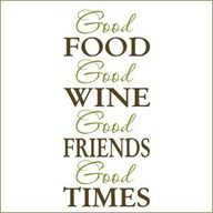 good wine decal vinyl stencil decal sticker food wine friends quote ...
