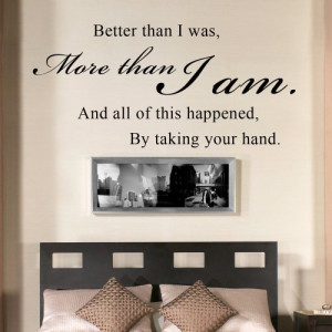 By Taking Your Hand - Romantic Couples Quote Wall Decal Vinyl Sayings ...
