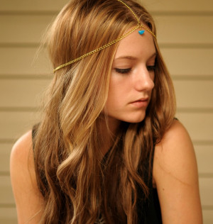 ... Chains, Chains Headpieces, Head Pieces, Turquoise Beads, Pretty Hair