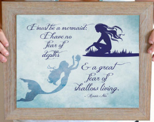 Mermaid Art Print, Anais Nin Quote, Mermaid Quote, Mermaid Nursery ...