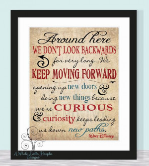 Walt Disney Quote Typographic Print - Keep Moving Forward - Wall art ...