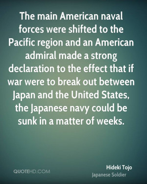 the Pacific region and an American admiral made a strong declaration ...