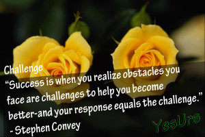 Success Is When You realize obstacles You face are challenges to help ...