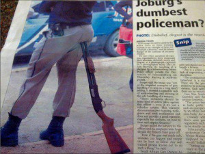 Name That Firearm Safety Violation: Johannesburg Police Officer
