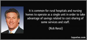 is common for rural hospitals and nursing homes to operate as a single ...