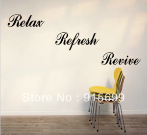 Relax Refresh Revive Wall Quote Art Stickers Wall Decals [Top-Me]-8141 ...