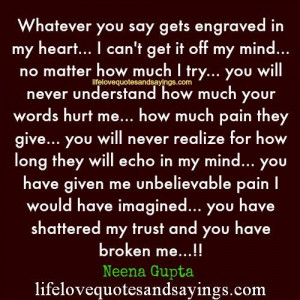 ... Get It Off My Mind. | Love Quotes And SayingsLove Quotes And Sayings