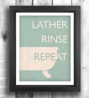 Quote print poster, bathroom art, retro poster, digital print, wall ...