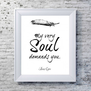 White Jane Eyre Quote Literary Quote Typography by NeverMorePrints, $ ...