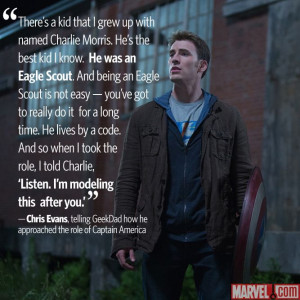 Chris Evans Captain America Eagle Scout Quote
