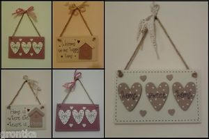 ... Shabby Chic Wooden Love Home Door/ Wall Hanging Plaque Ornament Quote