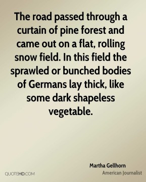 Martha Gellhorn - The road passed through a curtain of pine forest and ...