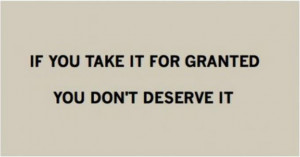 Don't Take Things for Granted