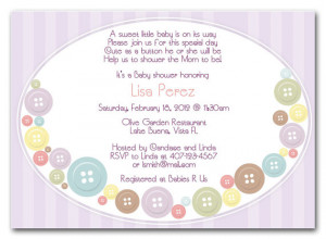 Cute as a Button Baby Shower Invitations, Girl or Boy theme, Printable ...
