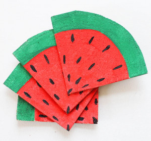 Summer watermelon coasters