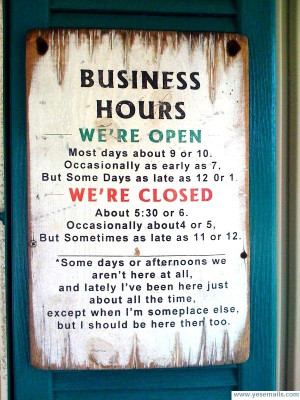 Subject: Business Hours