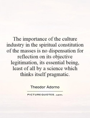The importance of the culture industry in the spiritual constitution ...