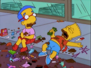 The Simpsons, Bart, Milhouse, candy, tumblr, quote