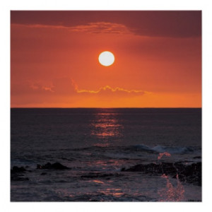 Hawaiian Ocean Sunset - Hawaii Sunsets Print