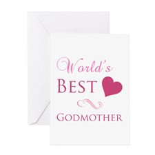 World's Best Godmother (Heart) Greeting Card for