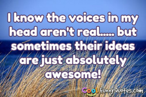know the voices in my head aren't real..... but sometimes their ...