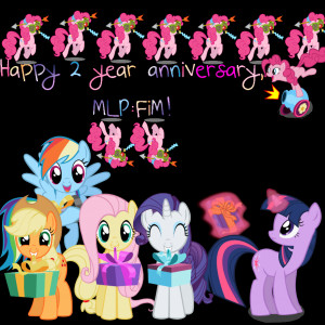Happy 2-year Anniversary, MLP:FiM! by The-Queen-Of-Cookies