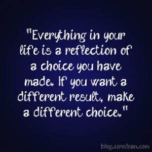 Everything in your life is a reflection of a choice’