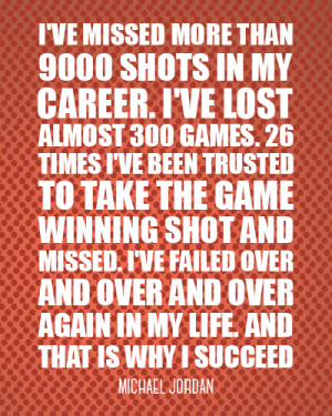 Michael Jordan – I’ve missed more than 9000 shots in my career